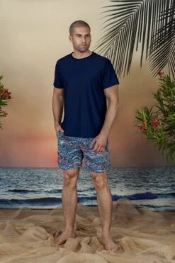 Men's Blue Paisley Pattern Print Swim Trunk Shorts -Swim Luxe Outfit andrew cole apparel accessories clothing swimwear men s blue paisley pattern print swim trunk shorts 2023 andrew cole men s designer blue paisley pattern swim trunks 29361506648162