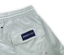 Men's Grey Cargo Swim Trunk Shorts -Swim Luxe Outfit andrew cole apparel accessories clothing swimwear men s grey cargo swim trunk shorts 2023 andrew cole men s designer gray cargo swim trunks shorts 29365072461922