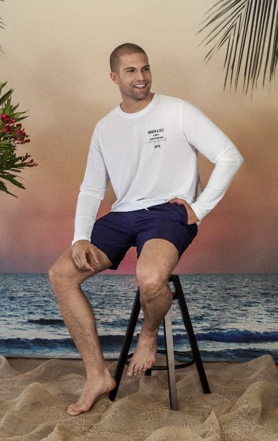 Men's Navy Blue Swim Trunk Shorts 5 Men's Navy Blue Swim Trunk Shorts - Image 3