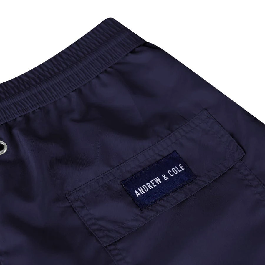 Men's Navy Blue Swim Trunk Shorts 6 Men's Navy Blue Swim Trunk Shorts - Image 4
