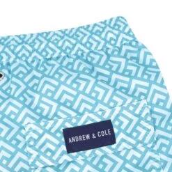 Men's Rivea Light Blue Print Swim Trunk Shorts -Swim Luxe Outfit andrew cole apparel accessories clothing swimwear men s rivea light blue print swim trunk shorts 2023 andrew cole men s rivea light blue designer swim trunks 29361362468962