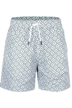 Men's Rivea Olive Green Print Swim Trunk Shorts