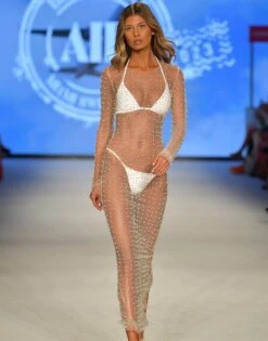 Beach Bunny Nude Champagne Nights Mesh Cover-up Dress -Swim Luxe Outfit beach bunny apparel accessories clothing dresses beach bunny nude champagne nights mesh cover up dress 2022 beach bunny nude champagne nights mesh cover up dress 28841341583458 1