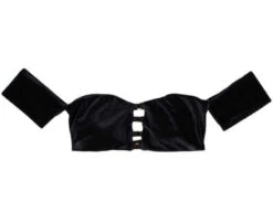 Beach Bunny Renegade Black Velvet Off Shoulder Top & Sydney Tango Thong Bottom Bikini Swimwear -Swim Luxe Outfit beach bunny apparel accessories clothing swimwear beach bunny renegade black velvet off shoulder top sydney tango thong bottom bikini swimwear 28024329437282