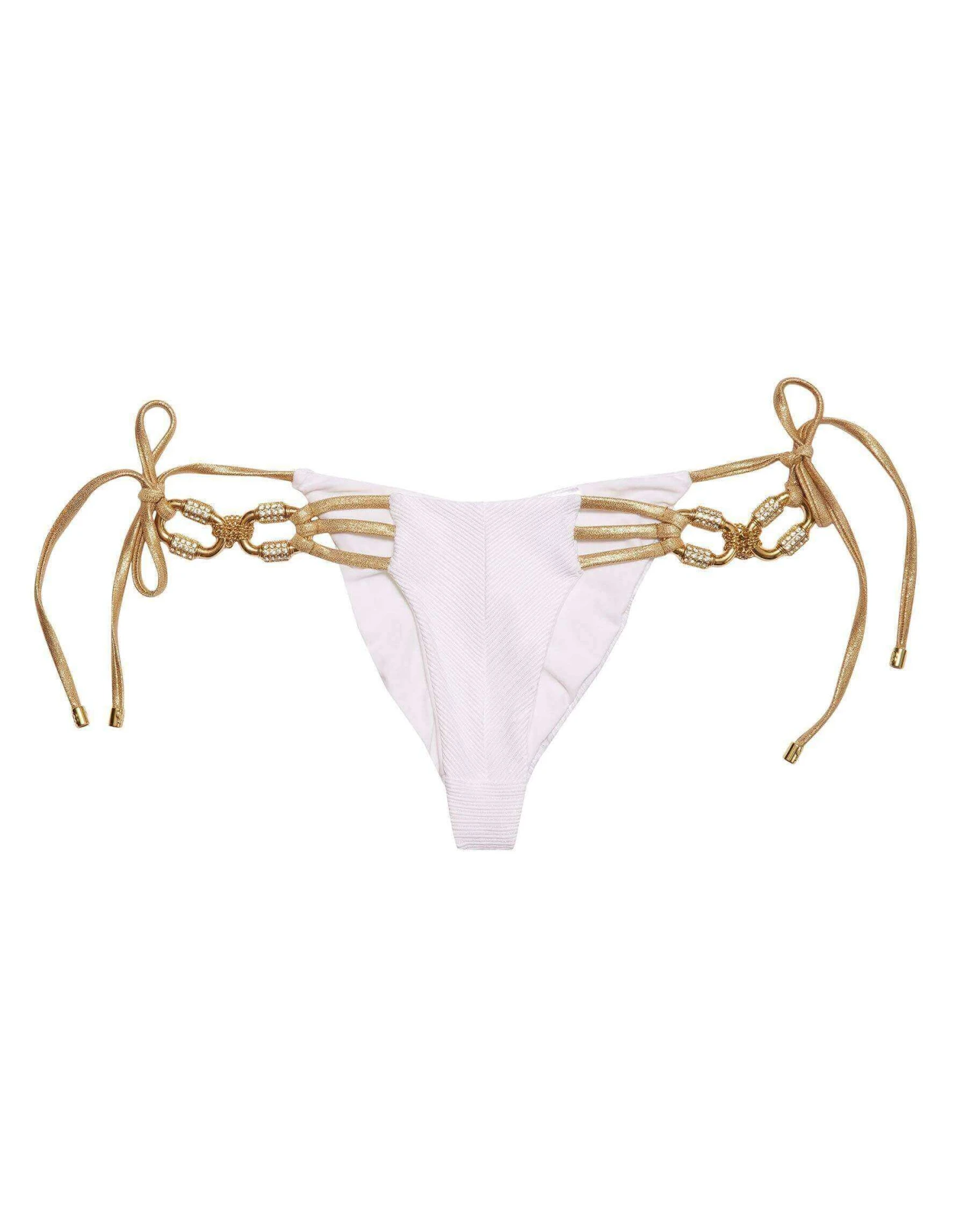 Beach Bunny White Madagascar Glam Triangle Top & Tie Side Bottom Bikini Swimwear Set 5 Beach Bunny White Madagascar Glam Triangle Top & Tie Side Bottom Bikini Swimwear Set - Image 3