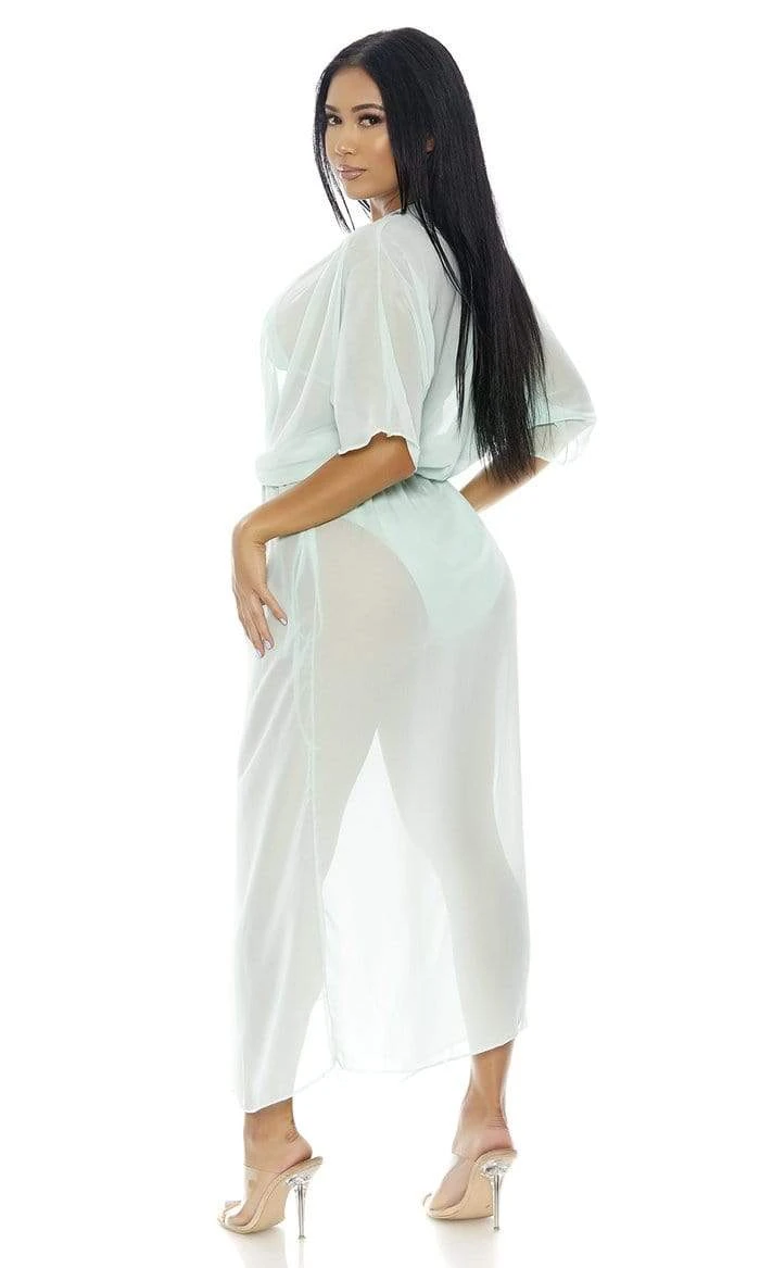 Forplay 3 Pc. Baby Blue Bikini Set & Sheer Mesh Long Cover-Up Resort Wear 4 Forplay 3 Pc. Baby Blue Bikini Set & Sheer Mesh Long Cover-Up Resort Wear - Image 2