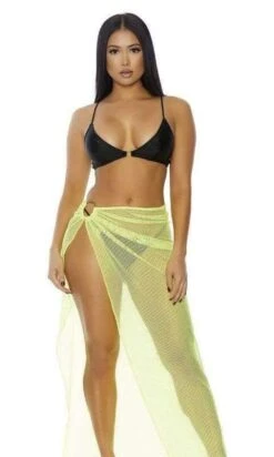 Forplay Black Sheer Mesh Skirt Cover-Up (Many Colors Available) -Swim Luxe Outfit forplay apparel accessories clothing swimwear black sheer mesh skirt cover up many colors available 29467359117410