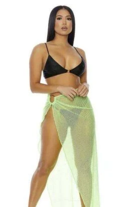 Forplay Neon Green Sheer Mesh Skirt Cover-Up (Many Colors Available)