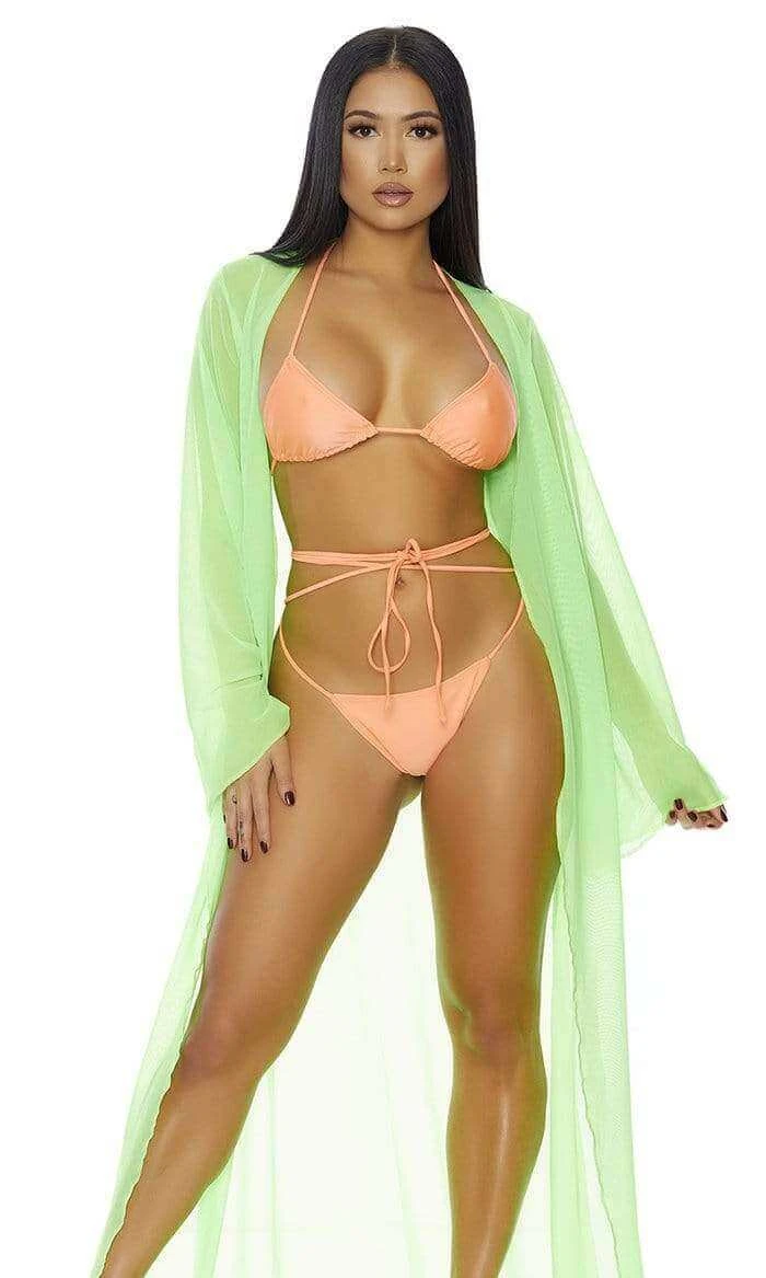 Forplay Neon Orange Sheer Mesh Long Cover-Up (Many Colors Available) - Image 3