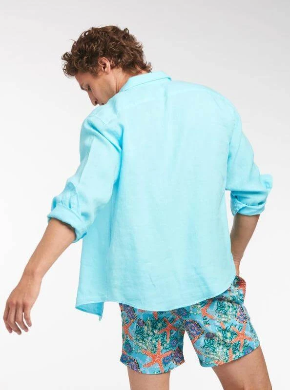 Le Club Original Aqua Peter Linen Long Sleeve Shirt (Many Colors Available) 4 Le Club Original Aqua Peter Linen Long Sleeve Shirt (Many Colors Available) - Image 2