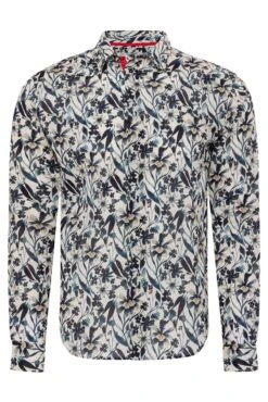 Floral Print Le Club Indigo Long Sleeve Shirt