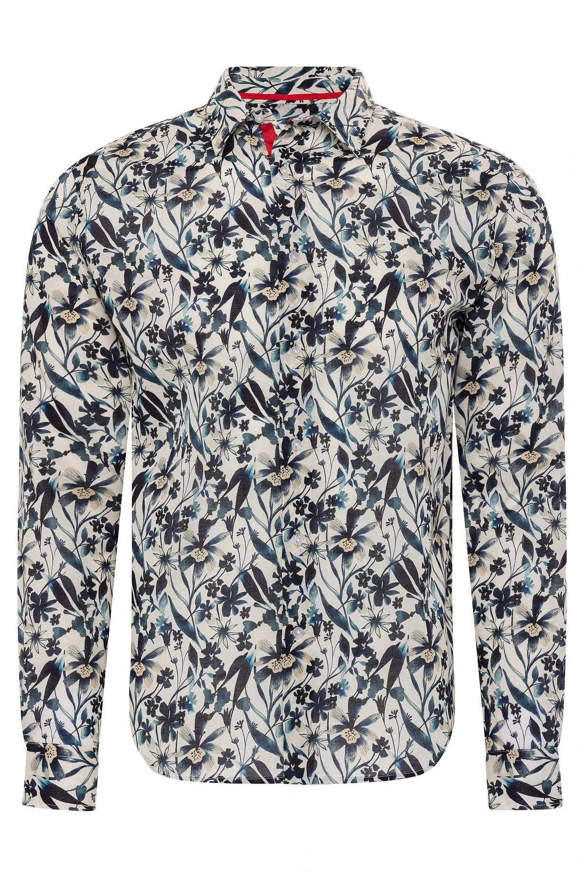 Floral Print Le Club Indigo Long Sleeve Shirt 3 Floral Print Le Club Indigo Long Sleeve Shirt