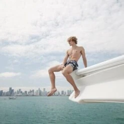 Le Club Men's Swim Trunk Reflections Black