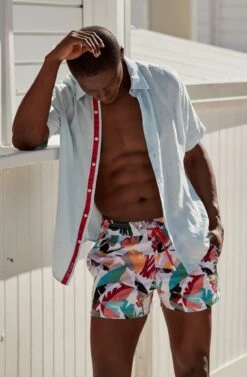 Le Club Men's Swim Trunk The Palms Short