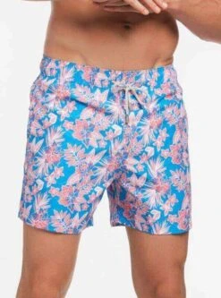 Flower Geo Mid Length Trunk (5.5 Inch Inseam) -Swim Luxe Outfit le club apparel accessories clothing swimwear flower geo mid length trunk 5 5 inch inseam 2021 le club men s swimsuit flower geo mid length trunk 5 inch inseam 28056683085922