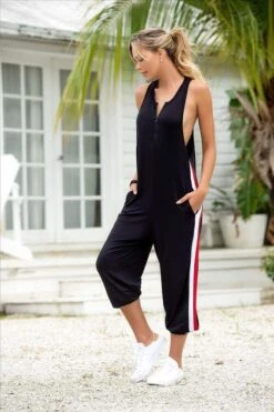 Scoop Neckline With Zipper Detail Jumpsuit