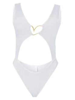 Liliana Montoya Trikini Azalea Shiny White One Piece Bikini -Swim Luxe Outfit montoya apparel accessories clothing one pieces jumpsuits rompers liliana montoya trikini azalea shiny white one piece bikini 12056236785762
