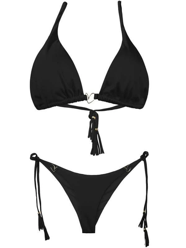 Liliana Montoya Black Bikini Marinera Shiny Tops & Bottom Bikini Swimwear Set 4 Liliana Montoya Black Bikini Marinera Shiny Tops & Bottom Bikini Swimwear Set - Image 2