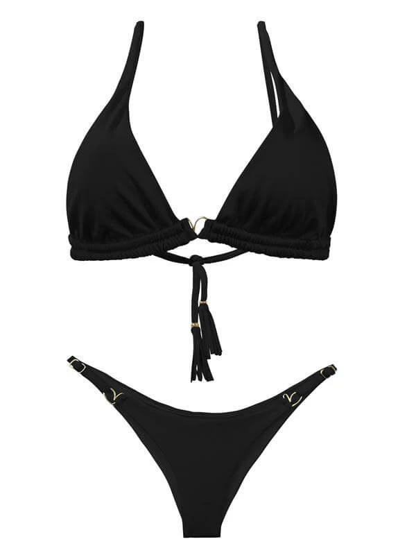 Liliana Montoya Black Bikini Marinera Top Double Straps Bottom Bikini Swimwear Separate 4 Liliana Montoya Black Bikini Marinera Top Double Straps Bottom Bikini Swimwear Separate - Image 2