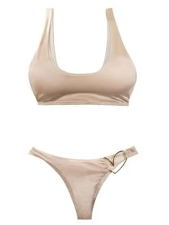 Liliana Montoya Nude Bikini Heart Shiny Bottom Bikini Swimwear Separate -Swim Luxe Outfit montoya apparel accessories clothing swimwear liliana montoya nude bikini heart shiny bottom bikini swimwear separate 12051794034786 1
