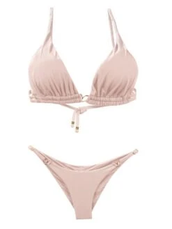 Liliana Montoya Pink Shell Bikini Marinera Top Double Straps Bikini Swimwear Separate -Swim Luxe Outfit montoya apparel accessories clothing swimwear liliana montoya pink shell bikini marinera top double straps bikini swimwear separate 12052383203426