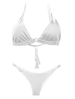 Liliana Montoya Shiny White Bikini Marinera Double Straps Bottom Bikini Swimwear Separate -Swim Luxe Outfit montoya apparel accessories clothing swimwear liliana montoya shiny white bikini marinera double straps bottom bikini swimwear separate 12052464009314