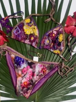 Liliana Montoya Swim B049RI Rosales Ines Purple Triangle Top & Side Tie Scrunch Bottom Swimwear Set -Swim Luxe Outfit montoya apparel accessories clothing swimwear liliana montoya swim b049ri rosales ines purple triangle top side tie scrunch bottom swimwear set 28014705082466
