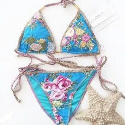 Liliana Montoya Swim B059BL Dana Blue Floral Embroidered Triangle Top & Tie Side Swimwear Set -Swim Luxe Outfit montoya apparel accessories clothing swimwear liliana montoya swim b059bl dana blue floral embroidered triangle top tie side swimwear set 2583922540642 1