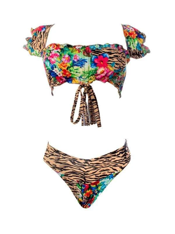 Liliana Montoya GAiA Rainforest Tiger Puffed Short Sleeve Bandeau & Cheeky Bottom Set 3 Liliana Montoya GAiA Rainforest Tiger Puffed Short Sleeve Bandeau & Cheeky Bottom Set