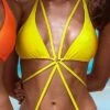 Liliana Montoya Swim B057Y Bikini Marinera Yellow Triangle Top And Brazilian Bottom Swimwear Set -Swim Luxe Outfit montoya apparel accessories clothing swimwear small yellow liliana montoya swim b057y bikini marinera yellow triangle top and brazilian bottom swimwear set 28091309129826