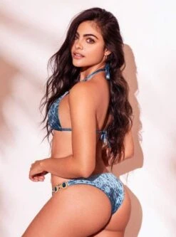 Notorious Swimwear Pink Grandeur Halter Top & Cheeky Bottom Set -Swim Luxe Outfit notorious swimwear apparel accessories clothing swimwear notorious swimwear pink grandeur halter top cheeky bottom set notorious swimwear beach bunny grandeur pink jazmin jasmin bikin