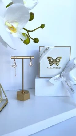 Rose Gold Butterfly Earrings -Swim Luxe Outfit olganikoza earrings rose gold butterfly earrings 28783952363618