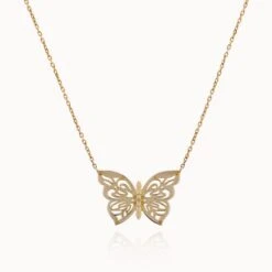 Rose-Gold Papillon Necklace -Swim Luxe Outfit olganikoza necklace gold rose gold papillon necklace 28783928279138 1
