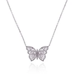 Rose-Gold Papillon Necklace -Swim Luxe Outfit olganikoza necklace silver rose gold papillon necklace 28783928213602 1