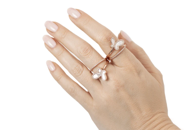 Rose Gold Swirl Butterfly Ring 7 Rose Gold Swirl Butterfly Ring - Image 5