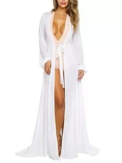 Black Sheer Long Beach Swimwear Cover Up (Many Colors Available) -Swim Luxe Outfit sohot swimwear apparel accessories clothing dresses one size white black sheer long beach cover up black sheer long beach cover up resort wear 29063774470242