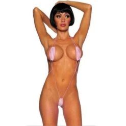 Black Extreme Micro Slingshot G-String Thong Monokini Bikini One Piece Swimsuit Swimwear -Swim Luxe Outfit sohot swimwear apparel accessories clothing swimwear one size pink black extreme micro slingshot g string thong monokini bikini one piece swimsuit swimwear 2022 black micro slingshot