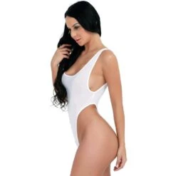 White Sheer Extreme High Thigh Cut Thong One Piece Swimsuit Swimwear (Black Also Available) -Swim Luxe Outfit sohot swimwear apparel accessories clothing swimwear white sheer extreme high thigh cut thong one piece swimsuit swimwear black also available 28017096851554
