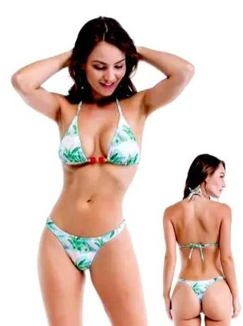 Nice Floral Print Triangle Top & Thong Bottom Set 3 Nice Floral Print Triangle Top & Thong Bottom Set