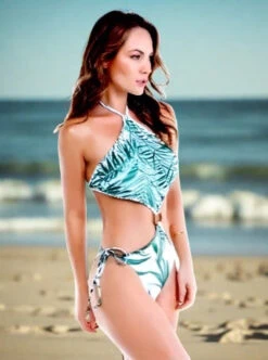 White Saona Leaf Print Monokini One Piece Swimsuit -Swim Luxe Outfit sol e energia apparel accessories clothing swimwear white saona leaf print monokini one piece swimsuit white saona leaf print monokini one piece swimsuit sol e energia 14004770996322