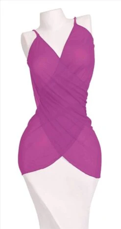Multi-Function Fuscia Indian Pareo Mesh Sarong Dress Skirt Cover-Up Thaikila By Blue Glue