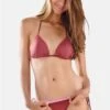 Thaikila Boreneo Reversible Triangle Top And Side Tie Brazilian Bottom Bikini Swimwear Set
