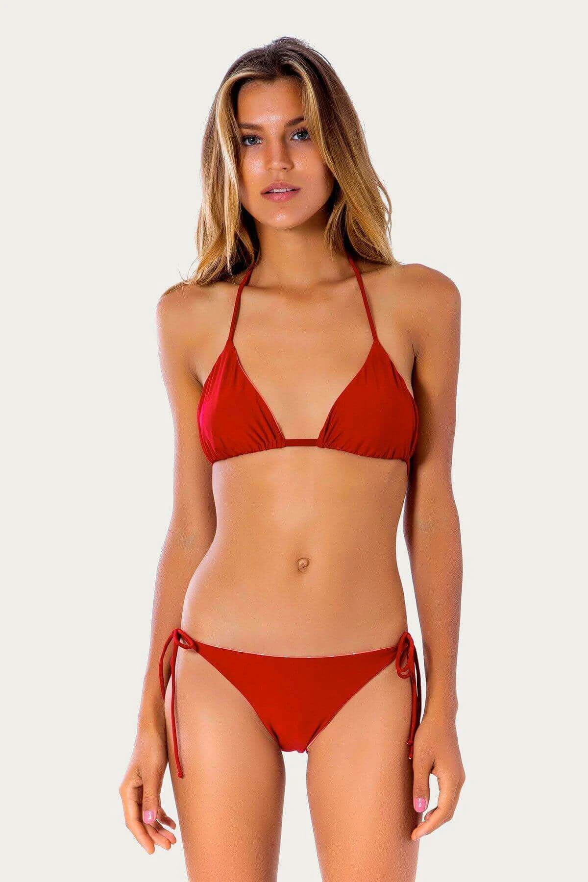 Thaikila Azalee Reversible Triangle Top And Side Tie Brazilian Bottom Bikini Swimwear Swimsuit Set 5 Thaikila Azalee Reversible Triangle Top And Side Tie Brazilian Bottom Bikini Swimwear Swimsuit Set - Image 3